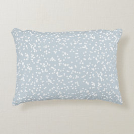 Cojín Decorativo Patrón de puntos dispersos - Blanco sobre azul pol