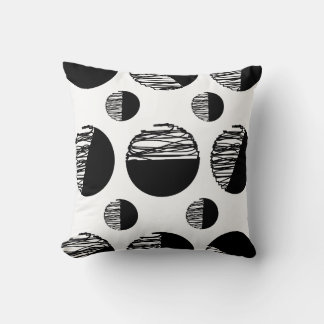 Cojín Decorativo Patrón de puntos garabateados minimalista en blanc