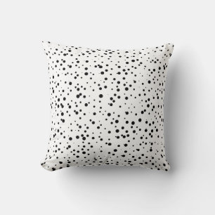 Cojín Decorativo Patrón de puntos negros en blanco