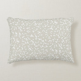Cojín Decorativo Patrón de puntos tontos - Blanco sobre beige/grís 