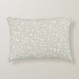 Cojín Decorativo Patrón de puntos tontos - Blanco sobre beige/grís