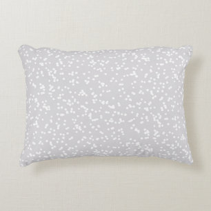 Cojín Decorativo Patrón de puntos tontos - Blanco sobre gris platea
