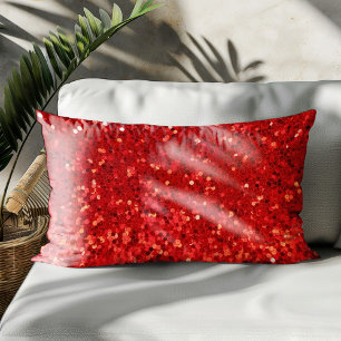 Cojín Decorativo Patrón de purpurina brillante roja