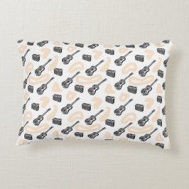 Cojín Decorativo Patrón de radio de guitarra de Ilustraciones de mú