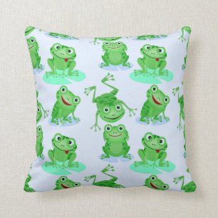 Cojín Decorativo Patrón de rana cuta