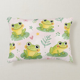 Cojín Decorativo Patrón de ranas lindas