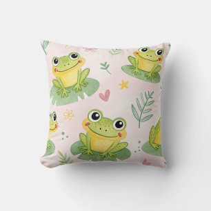 Cojín Decorativo Patrón de ranas lindas