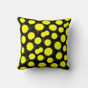 Cojín Decorativo Patrón de ranura - Amarillo y Negro