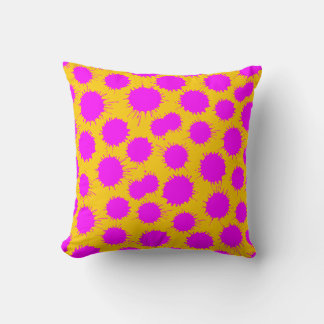 Cojín Decorativo Patrón de ranura - Magenta sobre ámbar