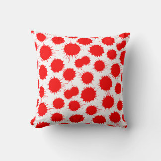 Cojín Decorativo Patrón de ranura - Rojo sobre blanco