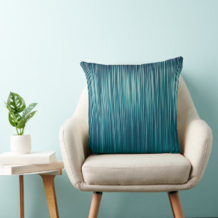 Cojín Decorativo Patrón de raya de pliegue gráfico azul verde turqu