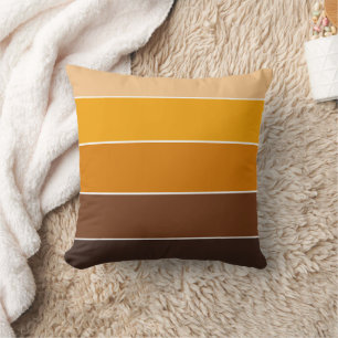 Cojín Decorativo Patrón de raya marrón amarillo soleado rústico de