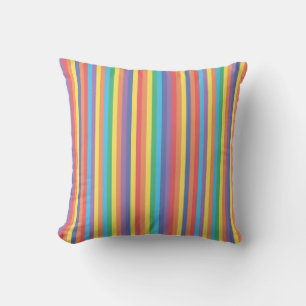 Cojín Decorativo Patrón de rayas arco iris
