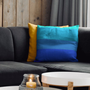 Cojín Decorativo Patrón de rayas azules monocromo elegante