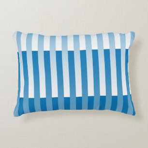 Cojín Decorativo Patrón de rayas blancas y azules