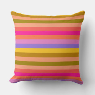 Cojín Decorativo Patrón de rayas coloridas retro #24