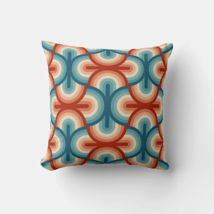Cojín Decorativo Patrón de rayas de arco iris de verano retro
