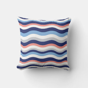 Cojín Decorativo Patrón de rayas de onda retro