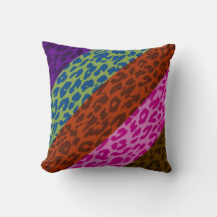 Cojín Decorativo Patrón de rayas de piel de leopardo retro 4
