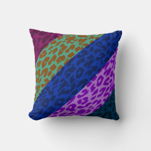 Cojín Decorativo Patrón de rayas de piel de leopardo retro 7