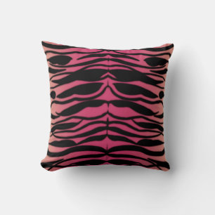 Cojín Decorativo Patrón de rayas de piel de tigre en rosa frambuesa