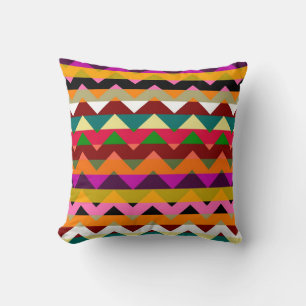 Cojín Decorativo Patrón de rayas de zigzag multicolor 11