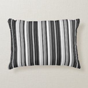 Cojín Decorativo Patrón de rayas gris blanco negro
