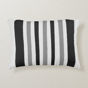 Cojín Decorativo Patrón de rayas gris blanco negro