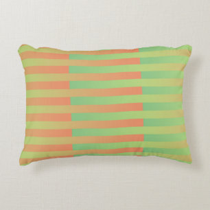 Cojín Decorativo Patrón de rayas naranja verde