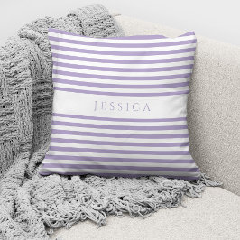 Cojín Decorativo Patrón de rayas púrpura moderno personalizado