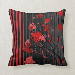 Cojín Decorativo Patrón de rayas rojas Art Deco