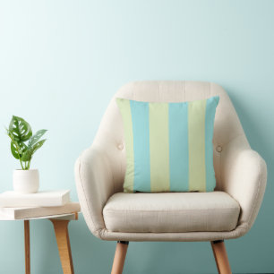 Cojín Decorativo Patrón de rayas suaves pastel – Crema de lima y la