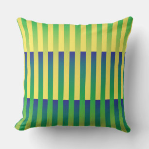 Cojín Decorativo Patrón de rayas verde amarillo azul