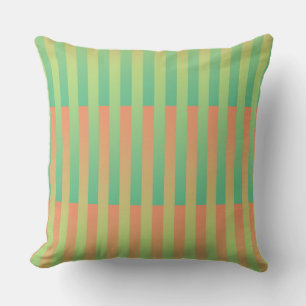 Cojín Decorativo Patrón de rayas verde naranja