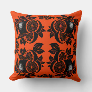 Cojín Decorativo Patrón de rebanada de naranja retro