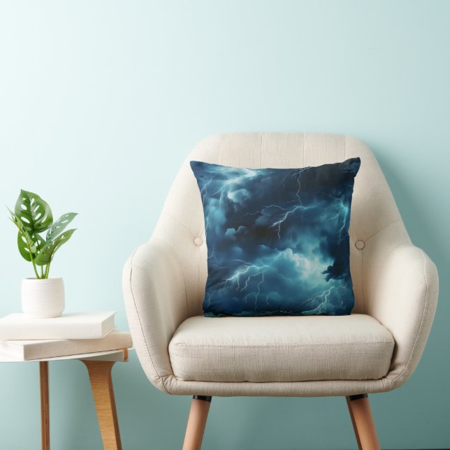 Cojín Decorativo Patrón de relámpago de tormenta (Silla)