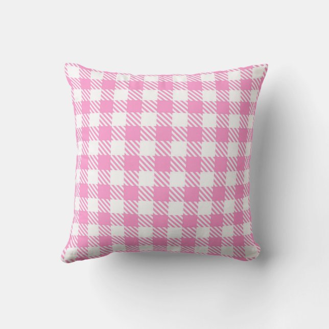 Cojín Decorativo Patrón de relleno de búfalo rosa (Reverso)