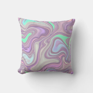 Cojín Decorativo Patrón de remolino de mármol morado pastel