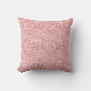Cojín Decorativo Patrón de remolino rosa y melocotón