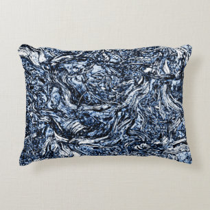 Cojín Decorativo Patrón de resumen de la naturaleza azul de la mari