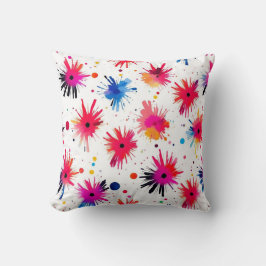 Cojín Decorativo Patrón de resumen de ráfagas vibrantes