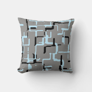 Cojín Decorativo Patrón de resumen gris negro azul
