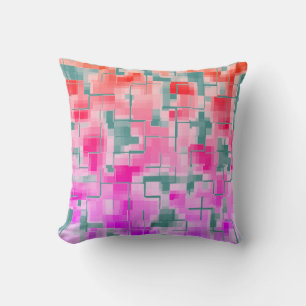 Cojín Decorativo Patrón de resumen Verde azulado y arcoiris de moda