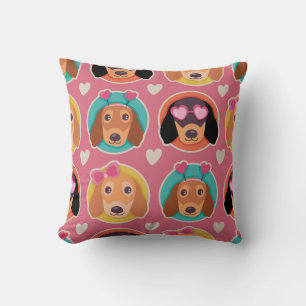 Cojín Decorativo Patrón de retrato de cachorro adorable