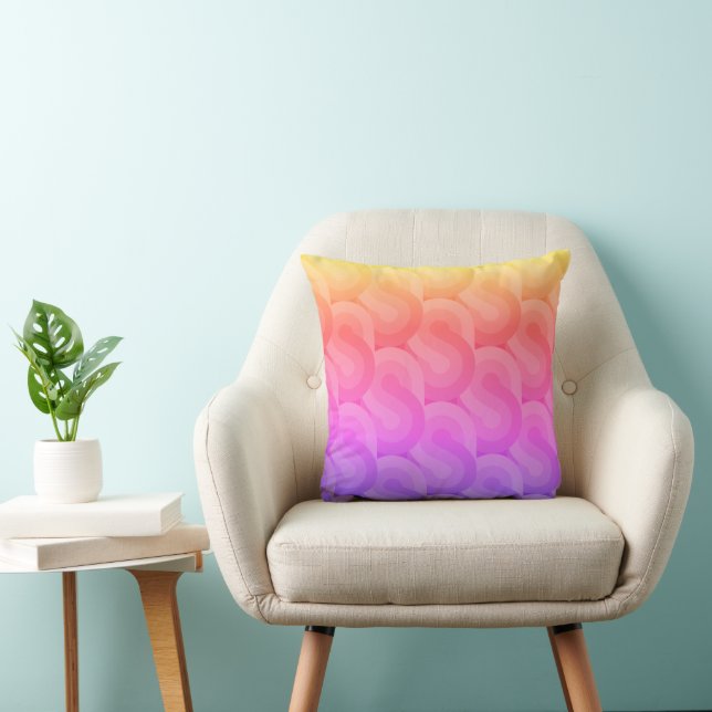 COJÍN DECORATIVO PATRÓN DE RETRO GROOVY SEVENTES (Silla)