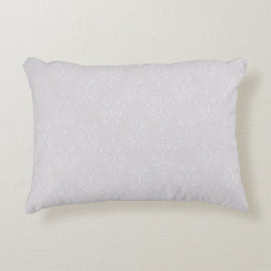 Cojín Decorativo Patrón de rizos blancos sobre gris lavanda polvori