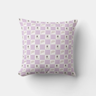 Cojín Decorativo Patrón de Rodeo de Vaquera Lilac Checkered
