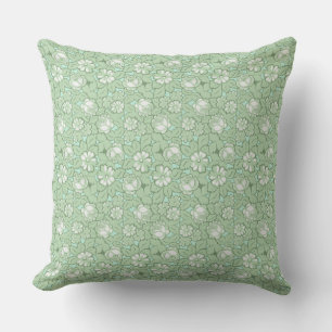 Cojín Decorativo Patrón de rosa en verde claro