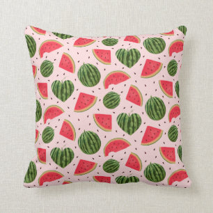 Cojín Decorativo Patrón de sandía tropical rosa