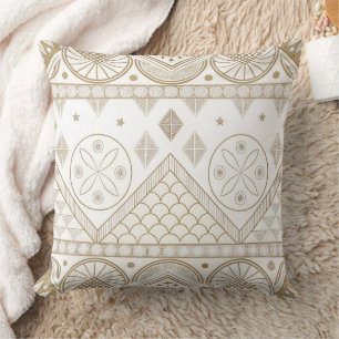 Cojín Decorativo Patrón de Seamless de Floral Geométrica Étnica 2